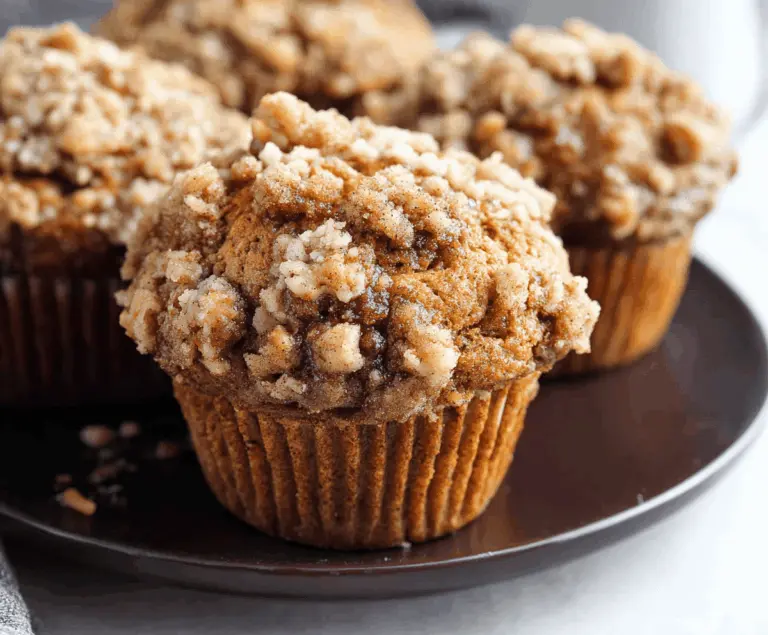 Delicious Apple Pumpkin Streusel Muffins topped with crunchy streusel crumble, perfect for fall baking