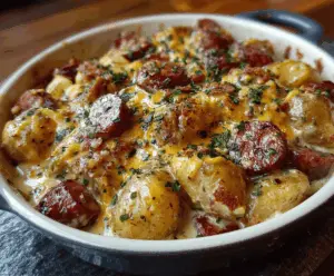 Cheesy Ranch Potatoes And Smoked Sausage