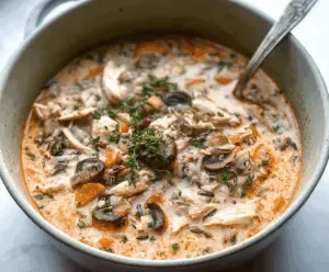 Creamy Mushroom Chicken And Wild Rice Soup