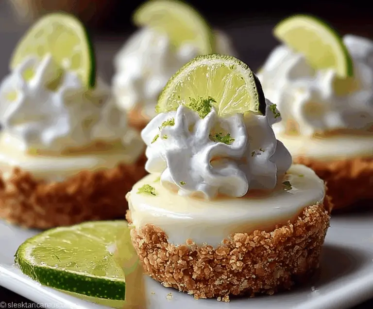 Delicious mini key lime pies topped with whipped cream on a rustic plate, perfect for a no-bake dessert treat