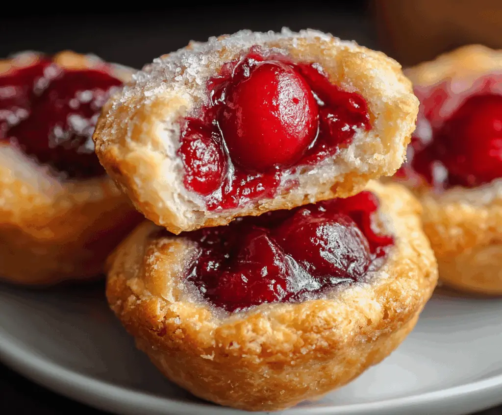 Delicious quick cherry pie bites with flaky crust and sweet cherry filling, perfect for a fast dessert treat