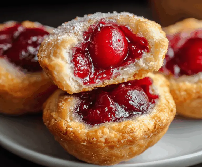 Delicious quick cherry pie bites with flaky crust and sweet cherry filling, perfect for a fast dessert treat