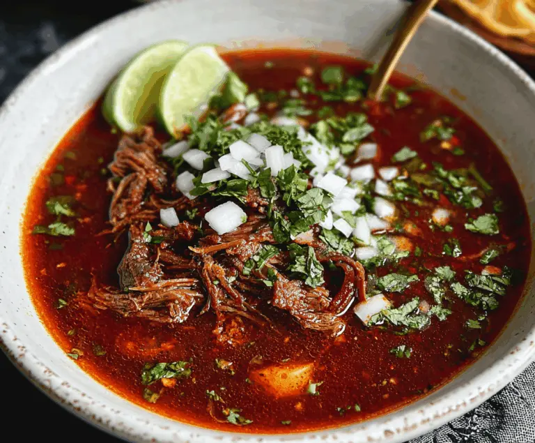 Delicious and flavorful Mexican Birria served in a bowl with tender meat, garnished with cilantro and lime wedges, perfect for authentic Mexican cuisine lovers