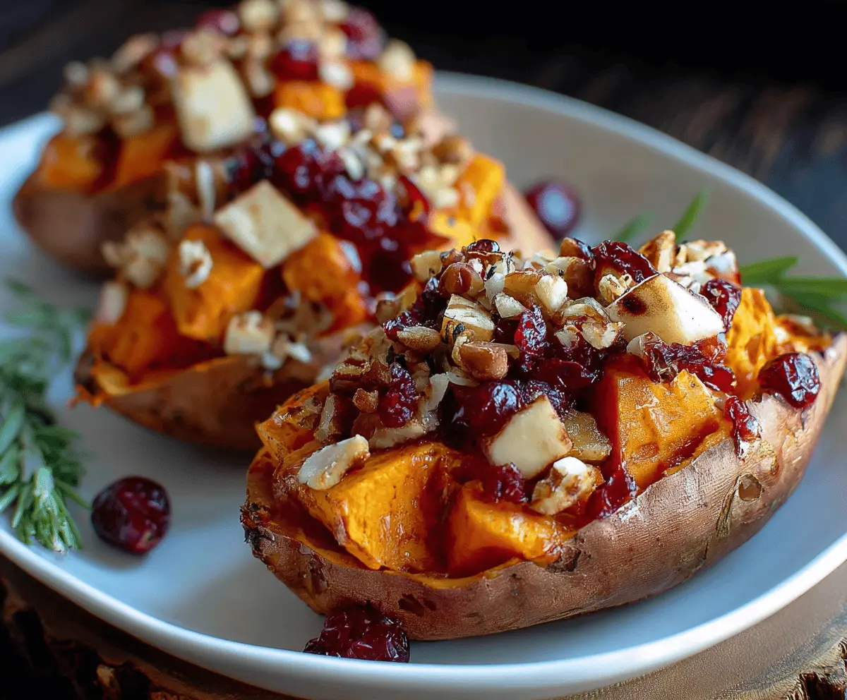 Easy Cranberry Apple Twice-Baked Sweet Potatoes