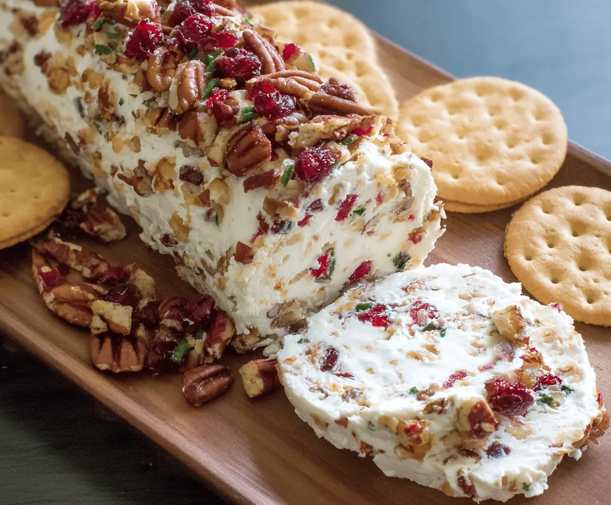 Easy Cranberry Pecan Cheese Log