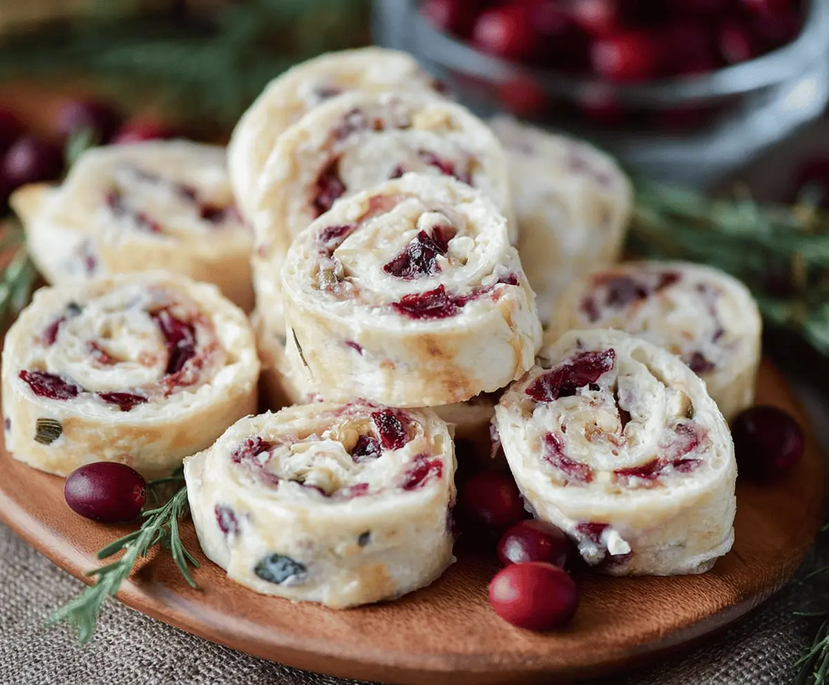 Easy Christmas Cranberry Pinwheels