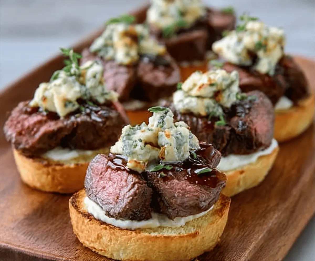 Easy Beef Tenderloin Gorgonzola Crostini