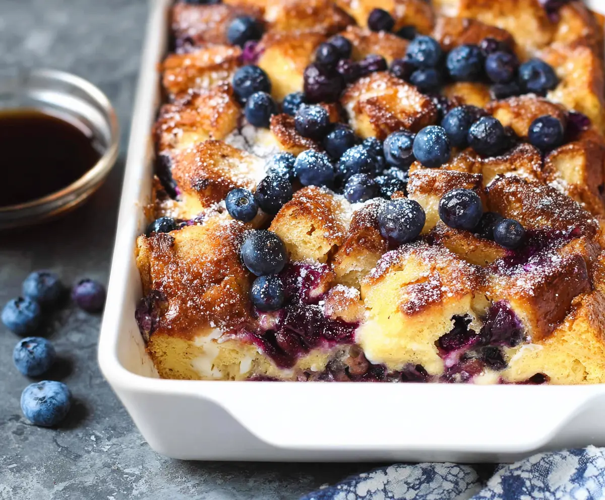 Easy Blueberry French Toast Casserole