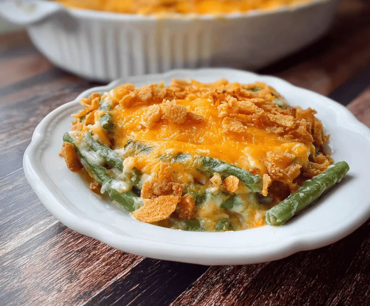 Easy Cheddar Bay Green Bean Casserole