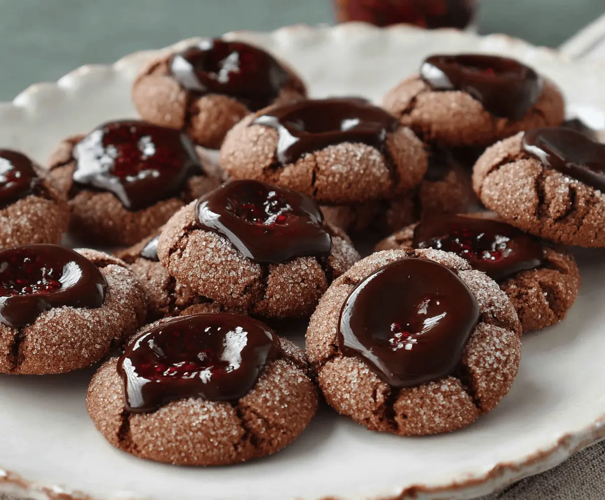 Easy Chocolate Thumbprint Cookies