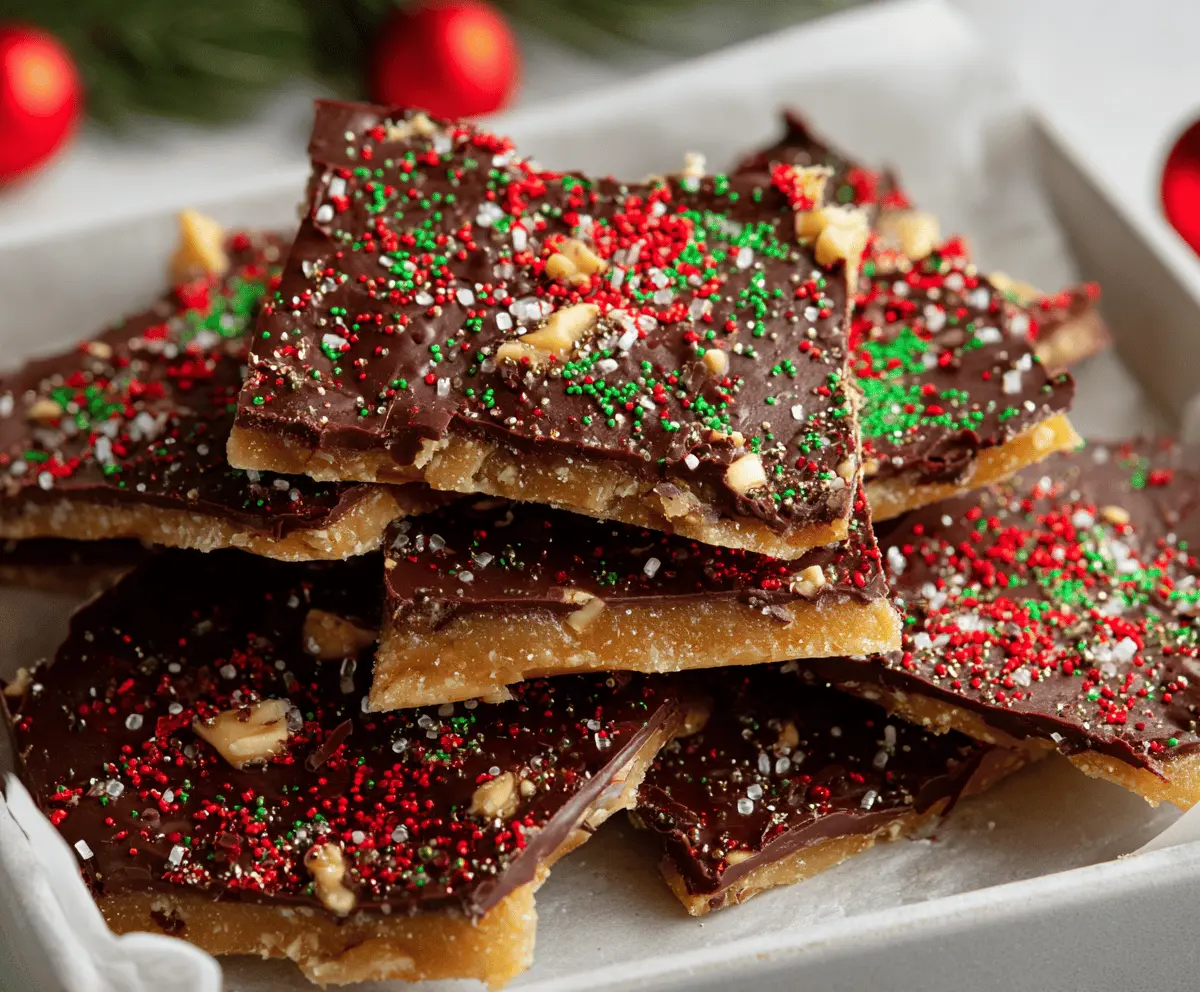 Delicious homemade Christmas Crack recipe featuring caramel, chocolate, and pretzels for holiday treats.