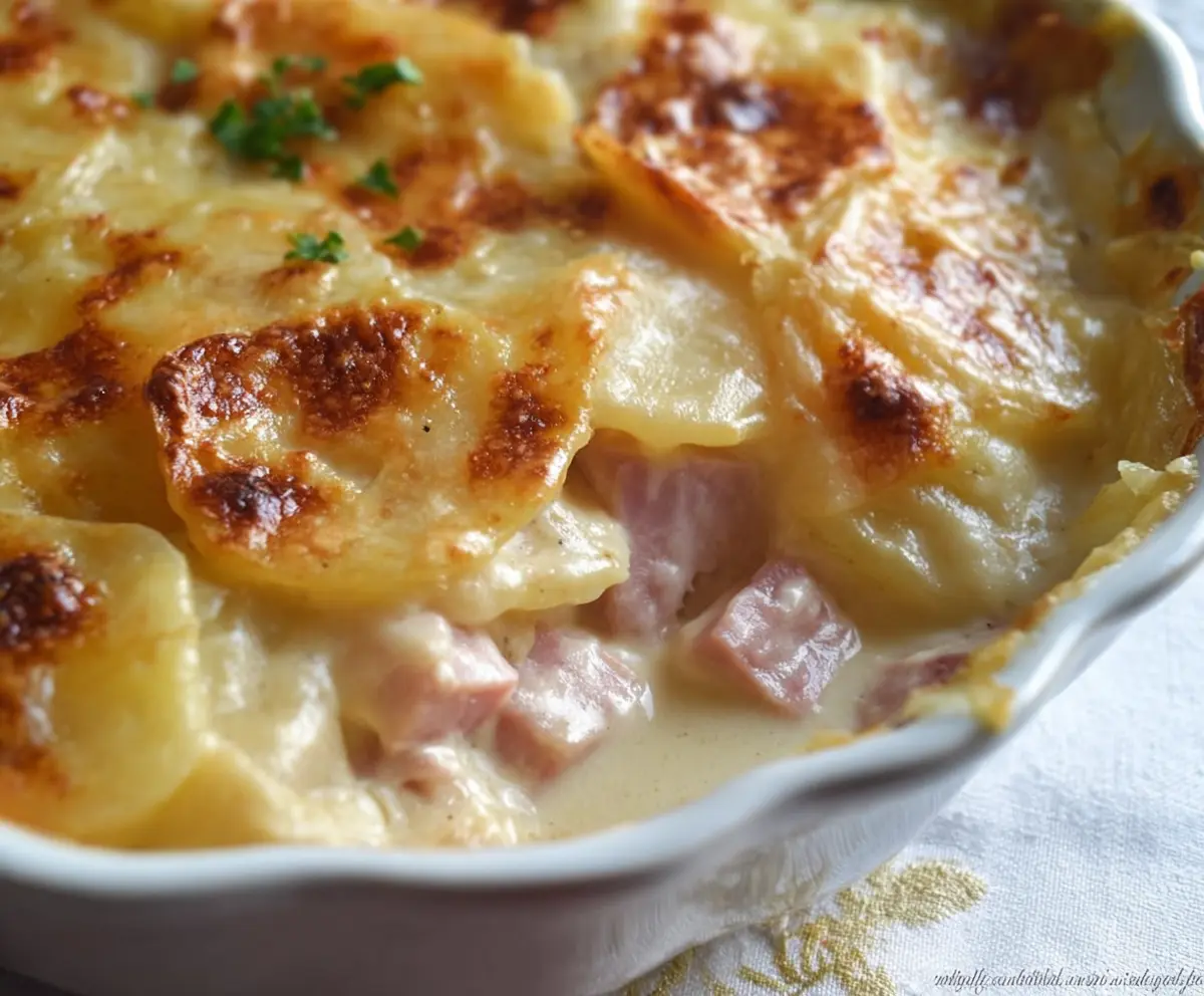 Easy Classic Scalloped Potatoes with Ham