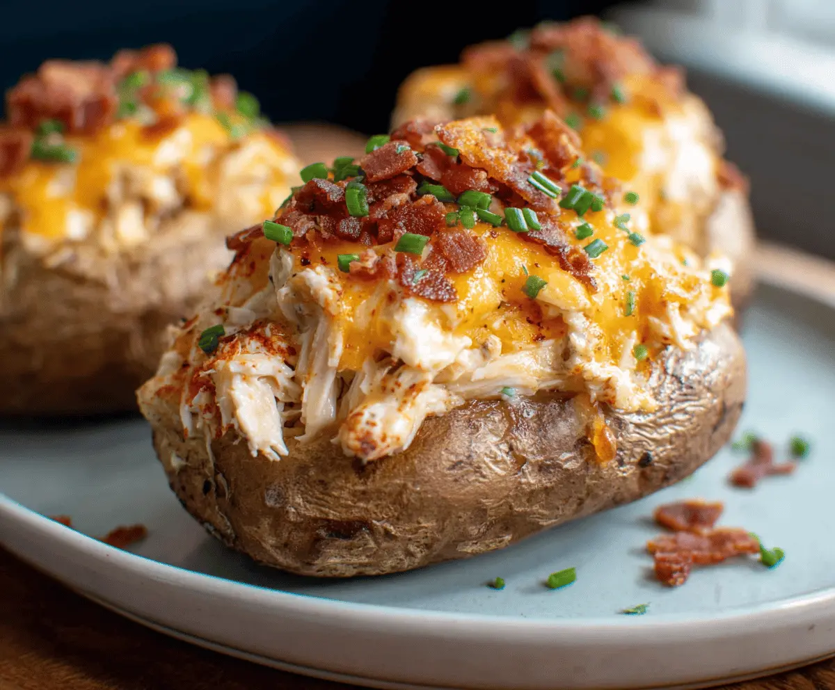 Easy Crack Chicken Stuffed Potatoes