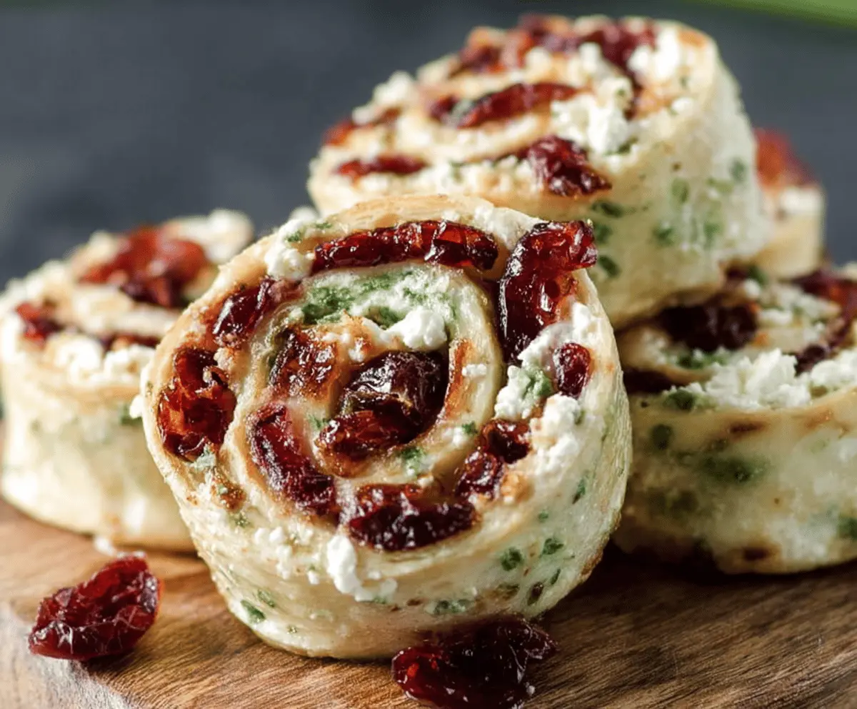 Easy Cranberry Feta Pinwheels