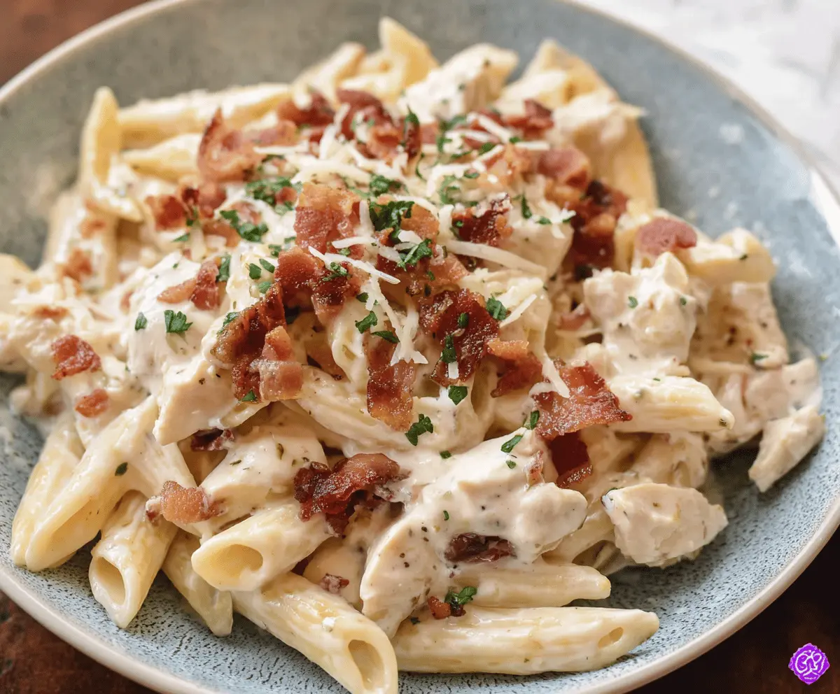 Easy Creamy Chicken Bacon Ranch Pasta
