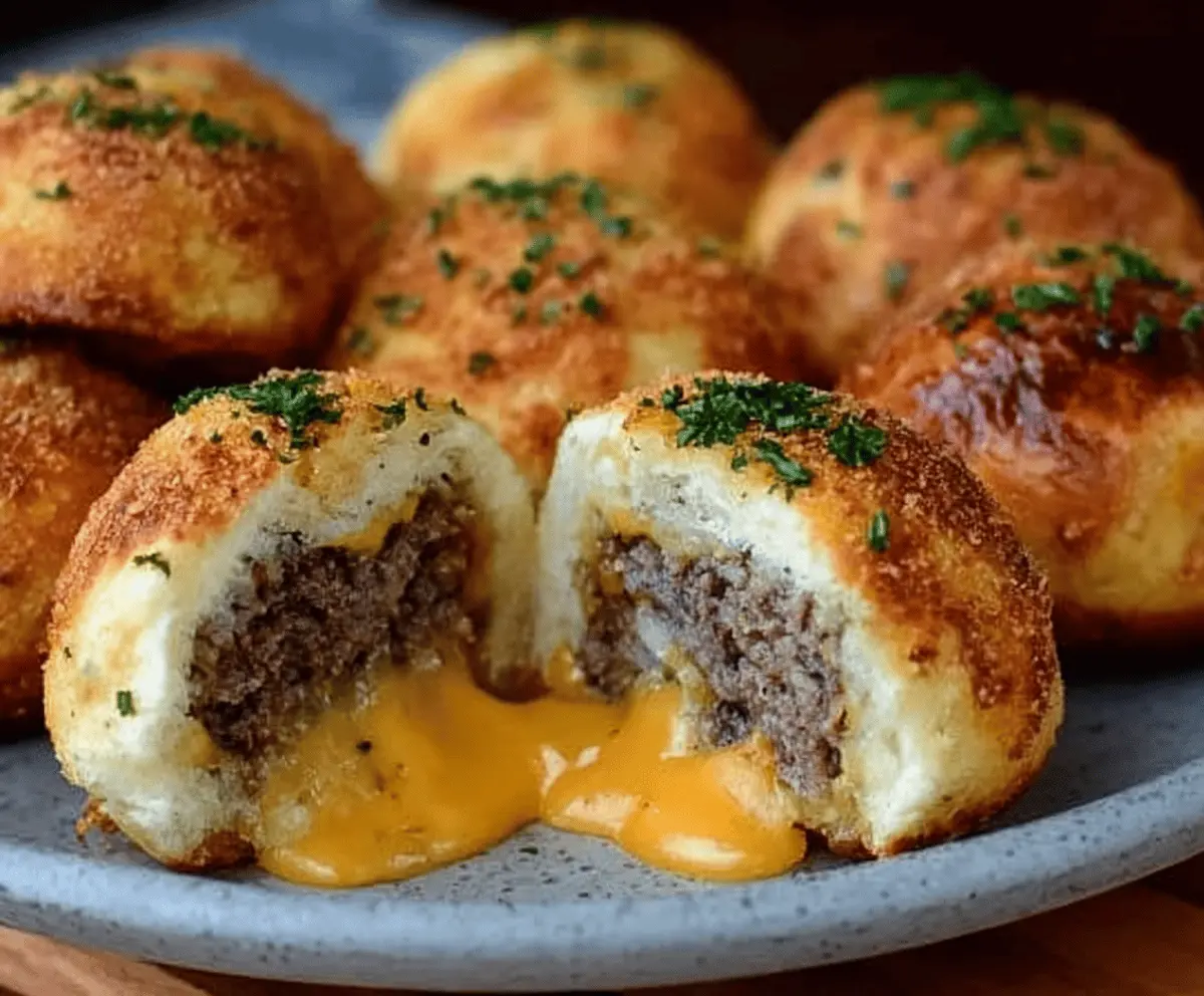 Garlic Parmesan Cheeseburger Bombs