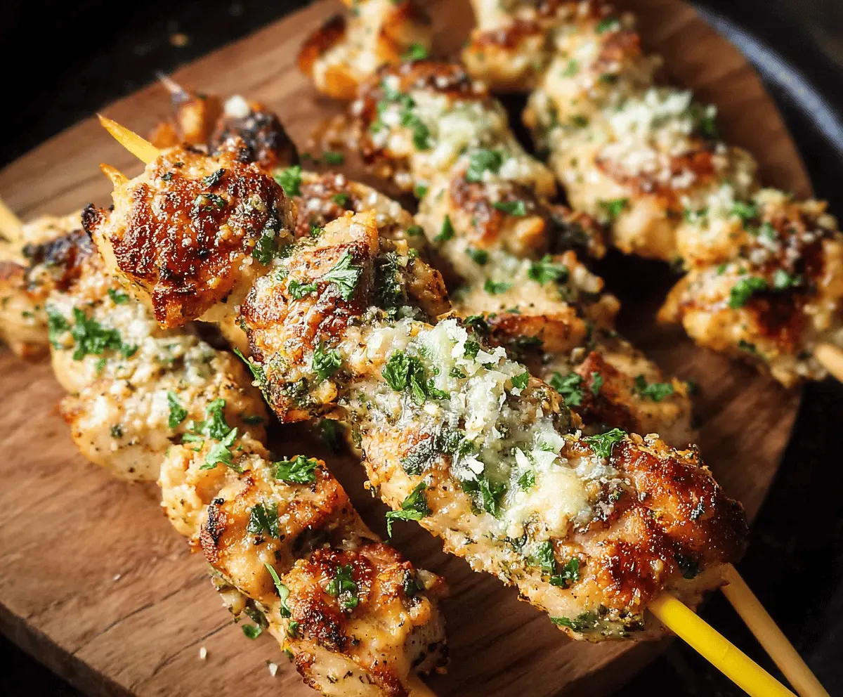 Easy Garlic Parmesan Chicken Skewers