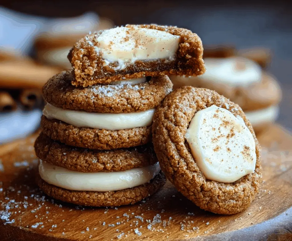 Delicious Gingerbread Cheesecake Cookies with festive spices and a creamy texture.