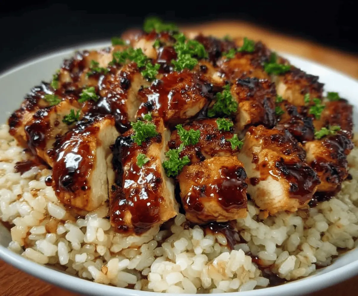 Easy Honey BBQ Chicken Rice Bowl