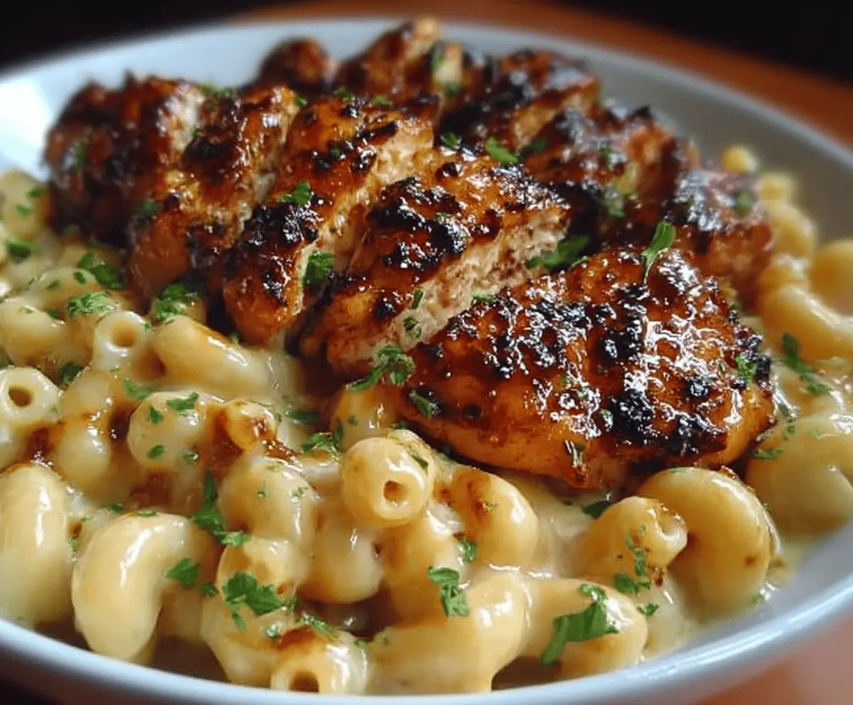 Honey Pepper Chicken & Creamy Mac Cheese