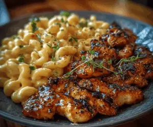 Honey Pepper Chicken with Creamy Macaroni Cheese