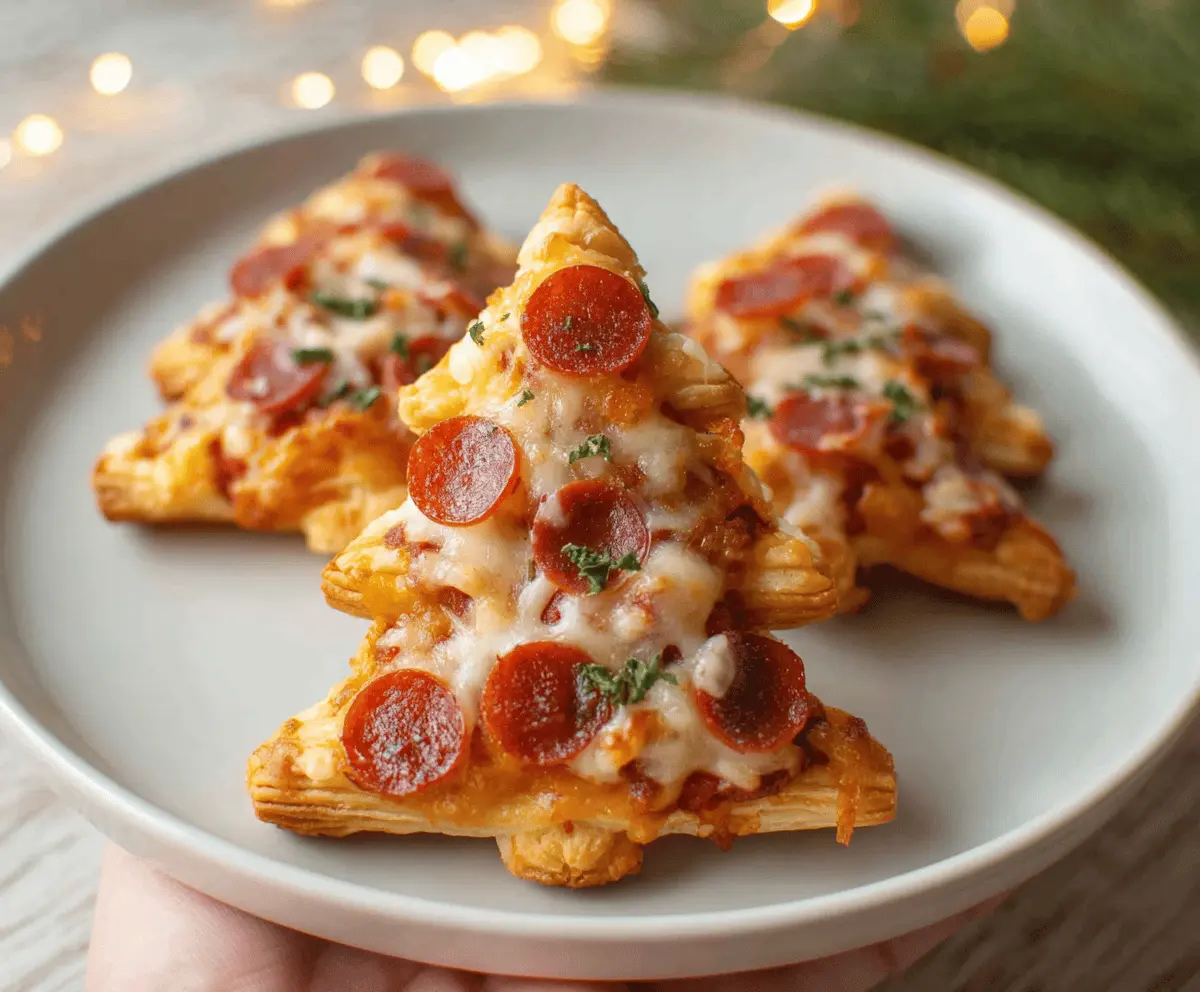 Festive Puff Pastry Christmas Tree Pizza Bites