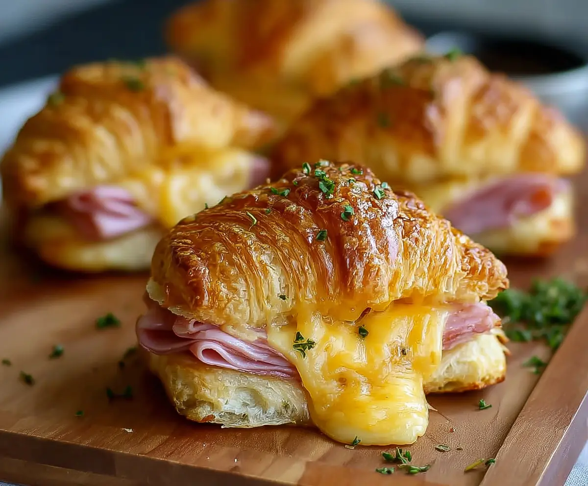 Easy Savory Ham Cheese Croissants