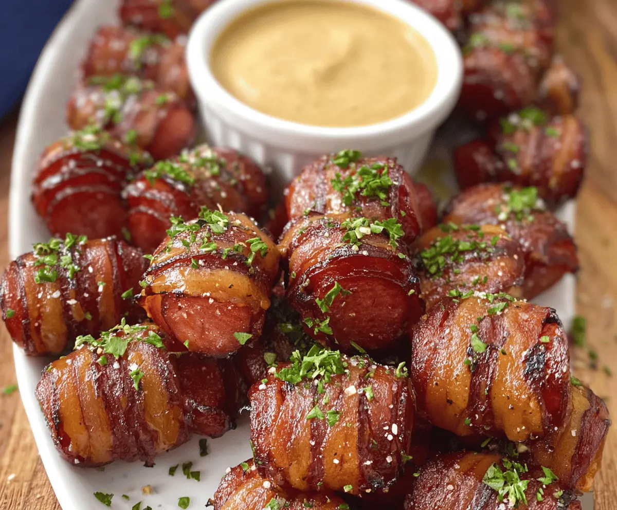 Savory Mustard Hasselback Kielbasa Bites