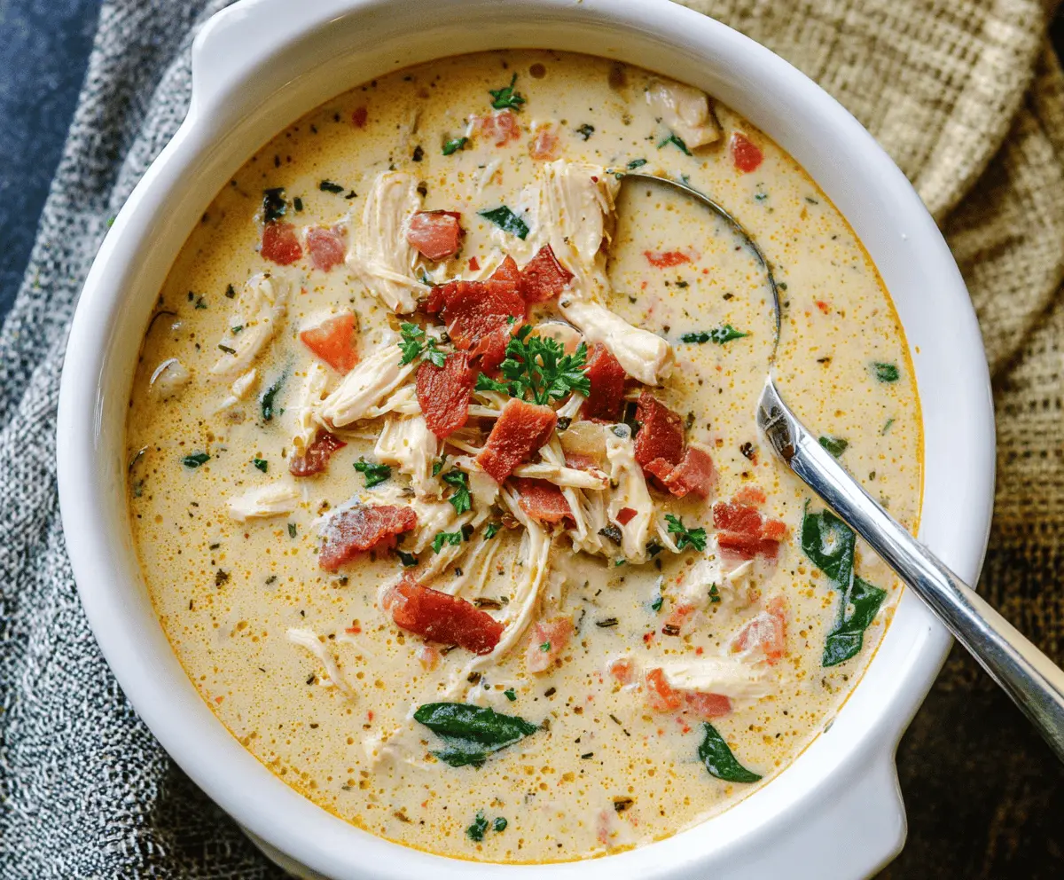 Easy Slow Cooker Creamy Crack Chicken Soup