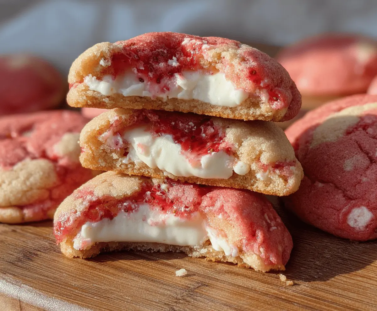 Strawberry Cheesecake Stuffed Cookies