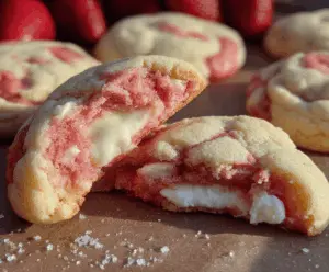 Strawberry Cheesecake Stuffed Cookies