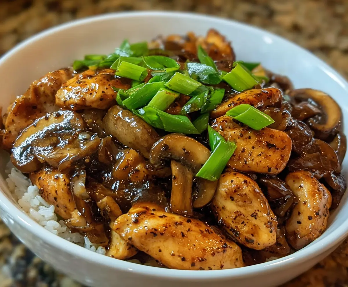 Easy Black Pepper Chicken with Mushrooms