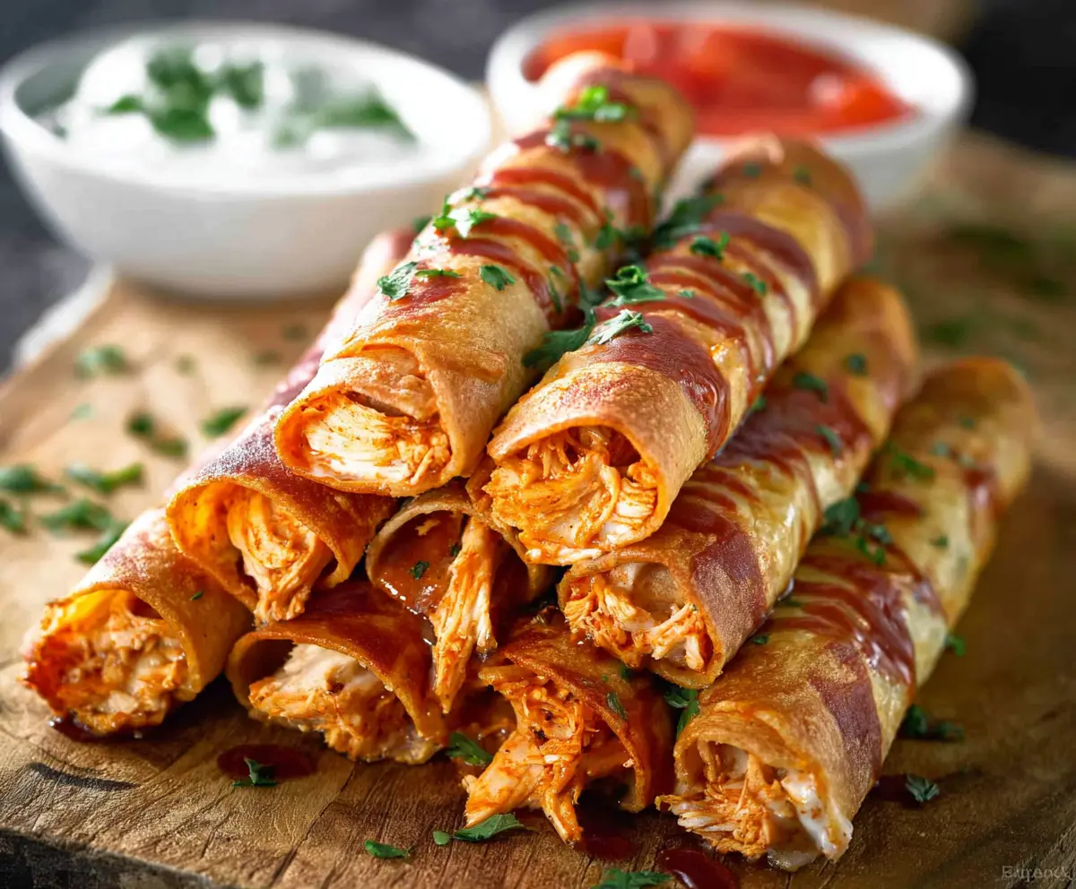 Easy Buffalo Chicken Taquitos