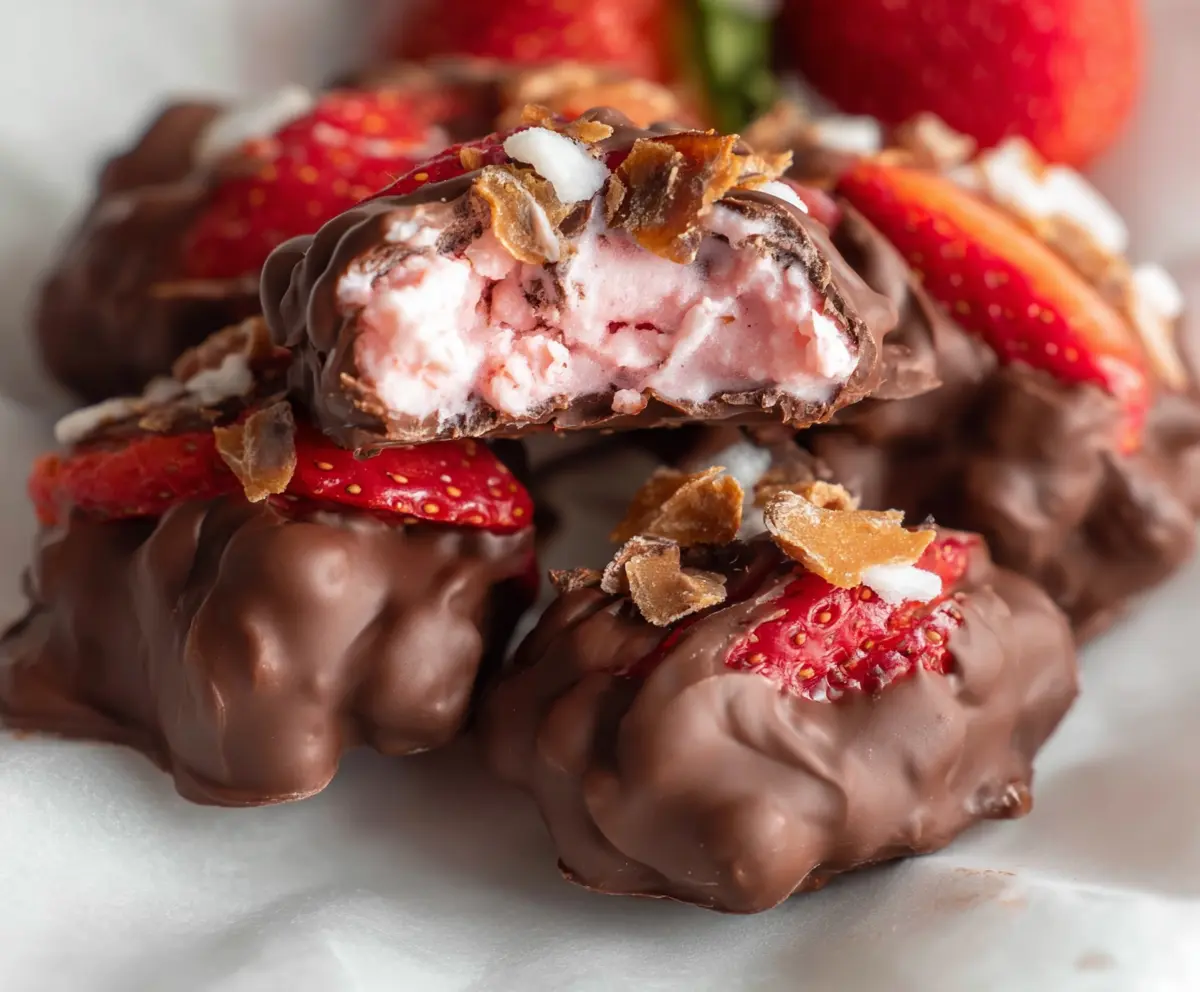 Easy Chocolate Strawberry Yogurt Clusters