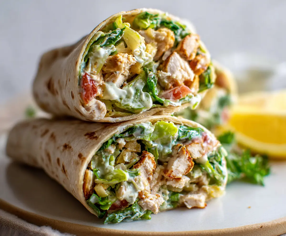 Easy Chicken Caesar Salad Wrap