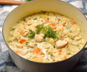 Creamy Chicken Orzo Winter Soup