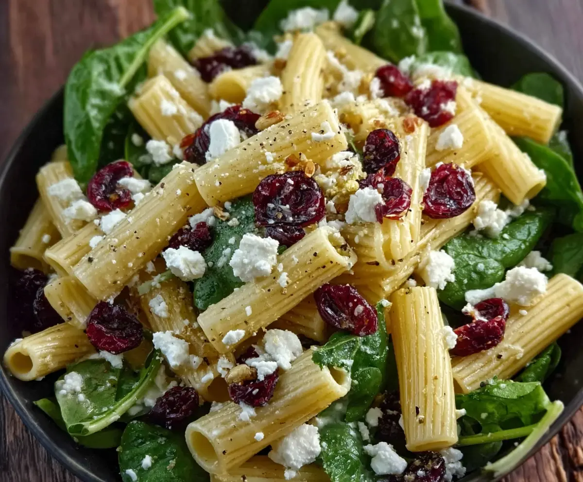 Easy Feta Cranberry Rigatoni Salad
