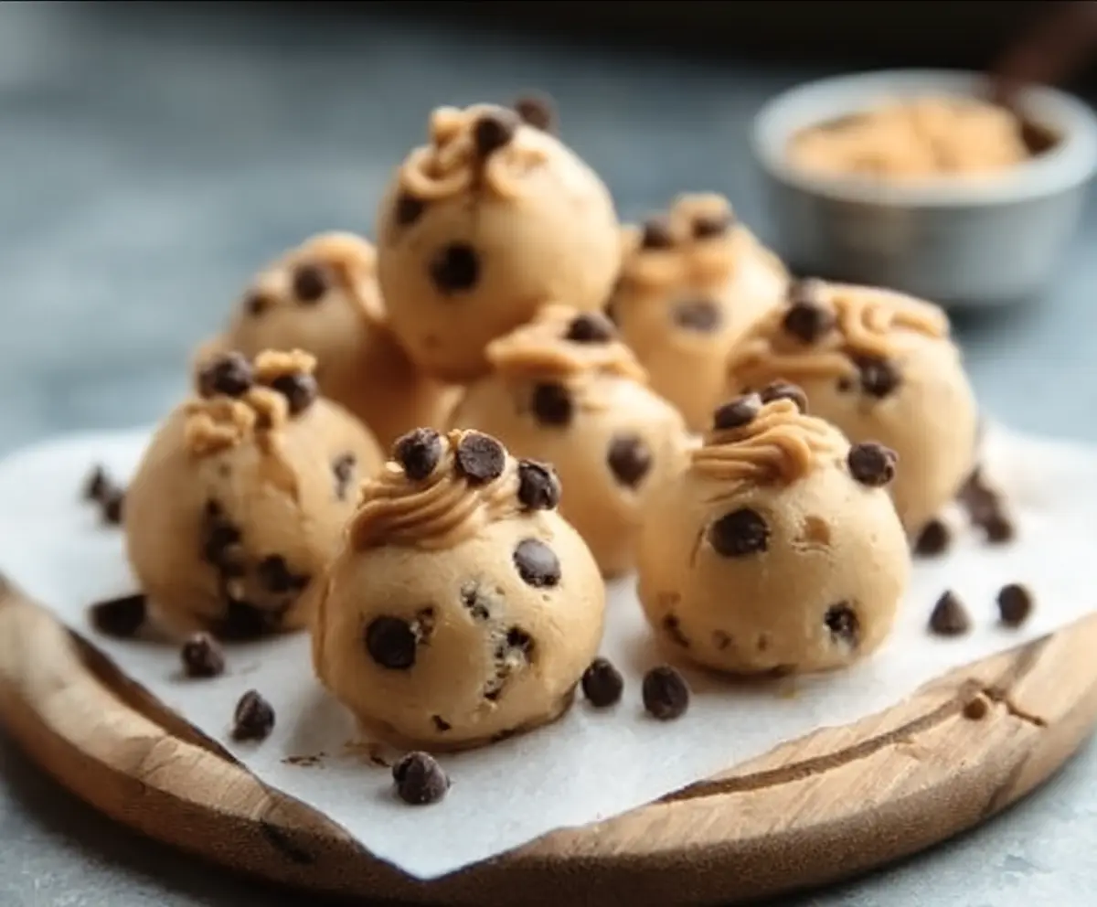 Cold and creamy frozen peanut butter yogurt bites served on a white plate, perfect for a healthy snack.