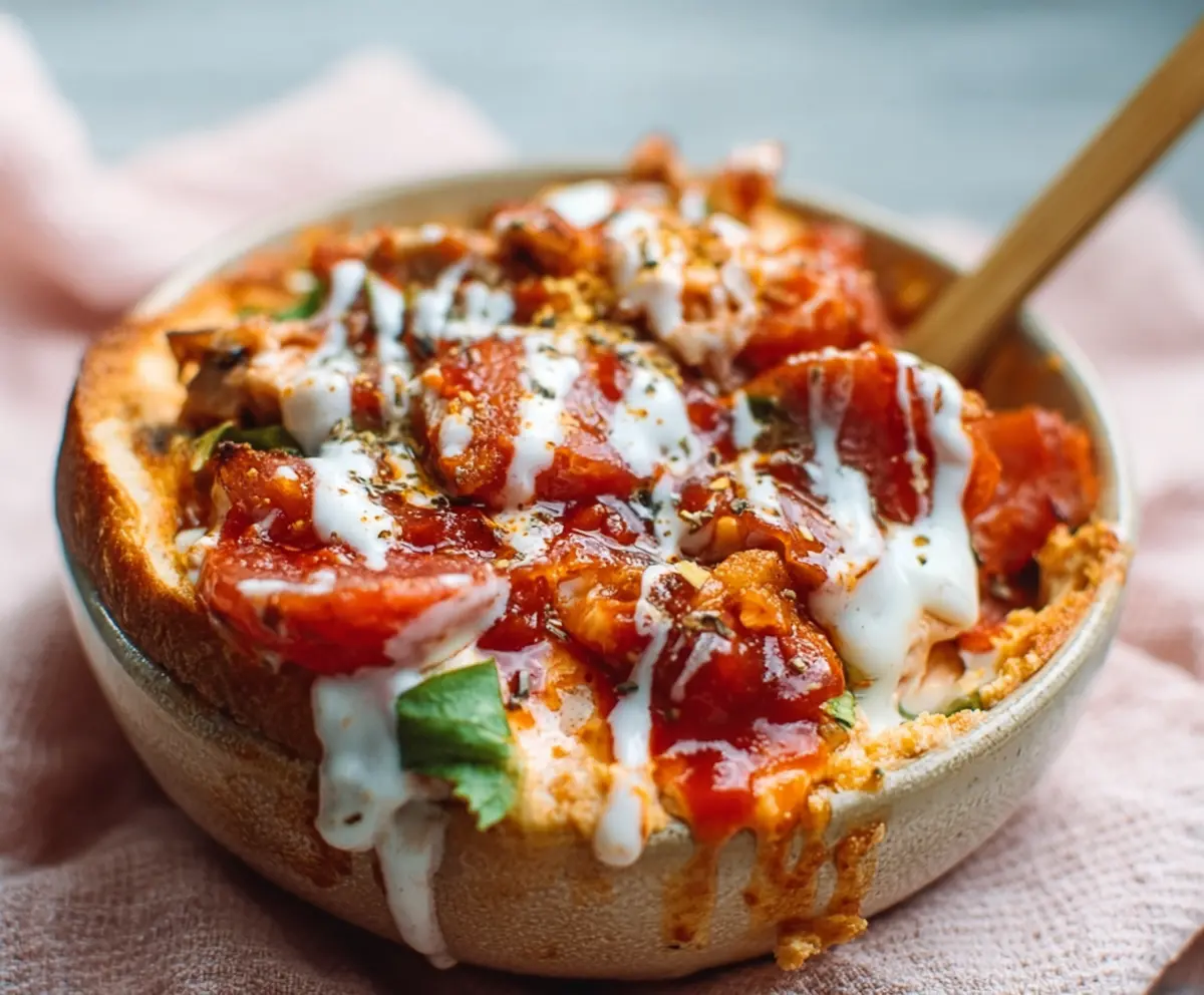 Healthy Cottage Cheese Pizza Bowl