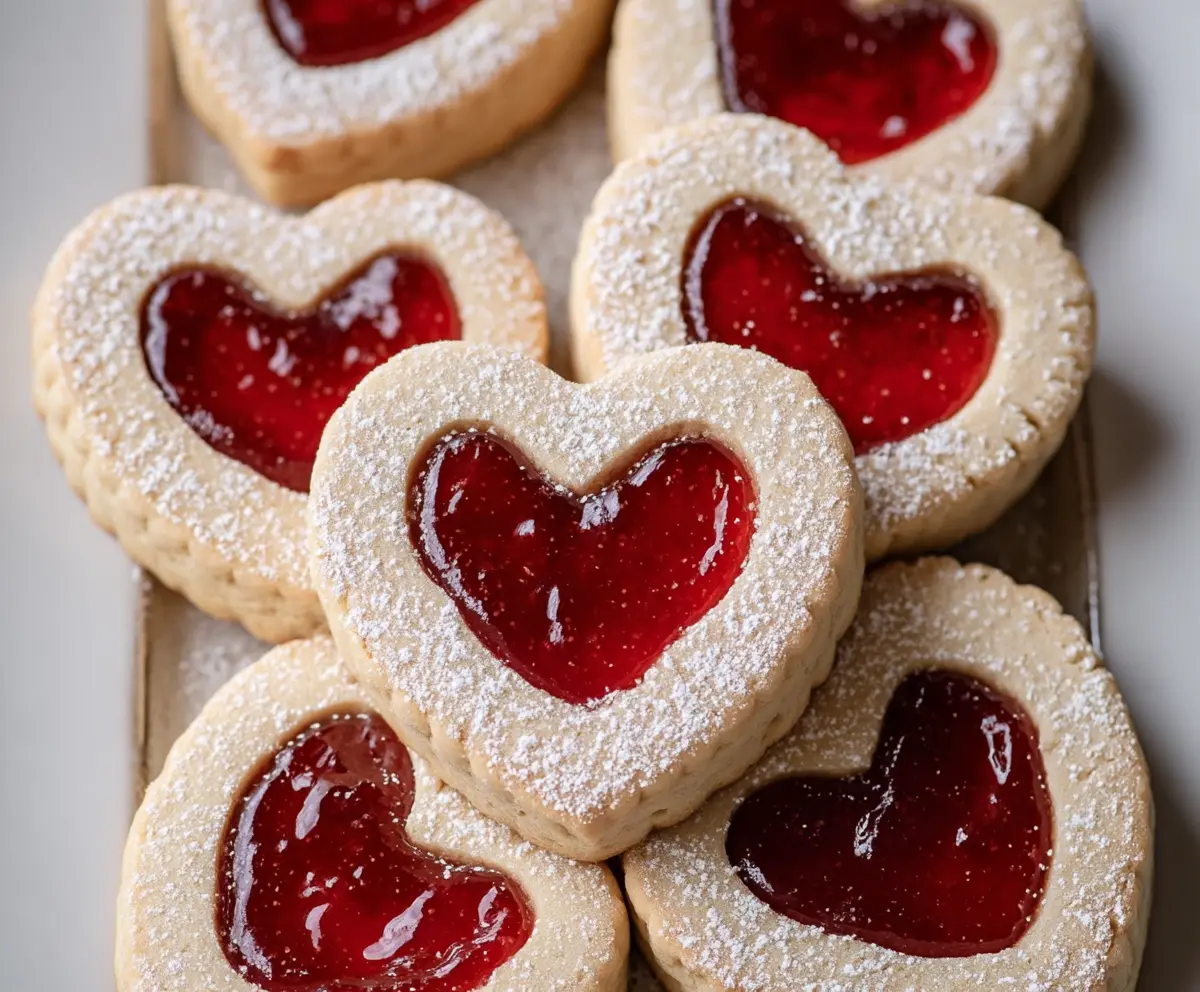 Delicious Heart Jam Cookies with a flaky golden crust and sweet fruit jam filling