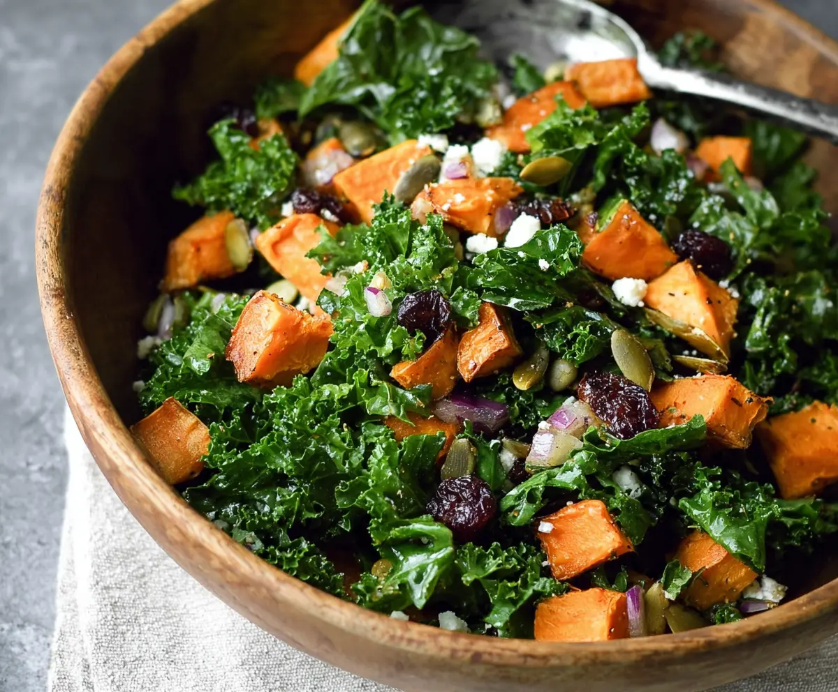 Easy Kale & Roasted Sweet Potato Salad