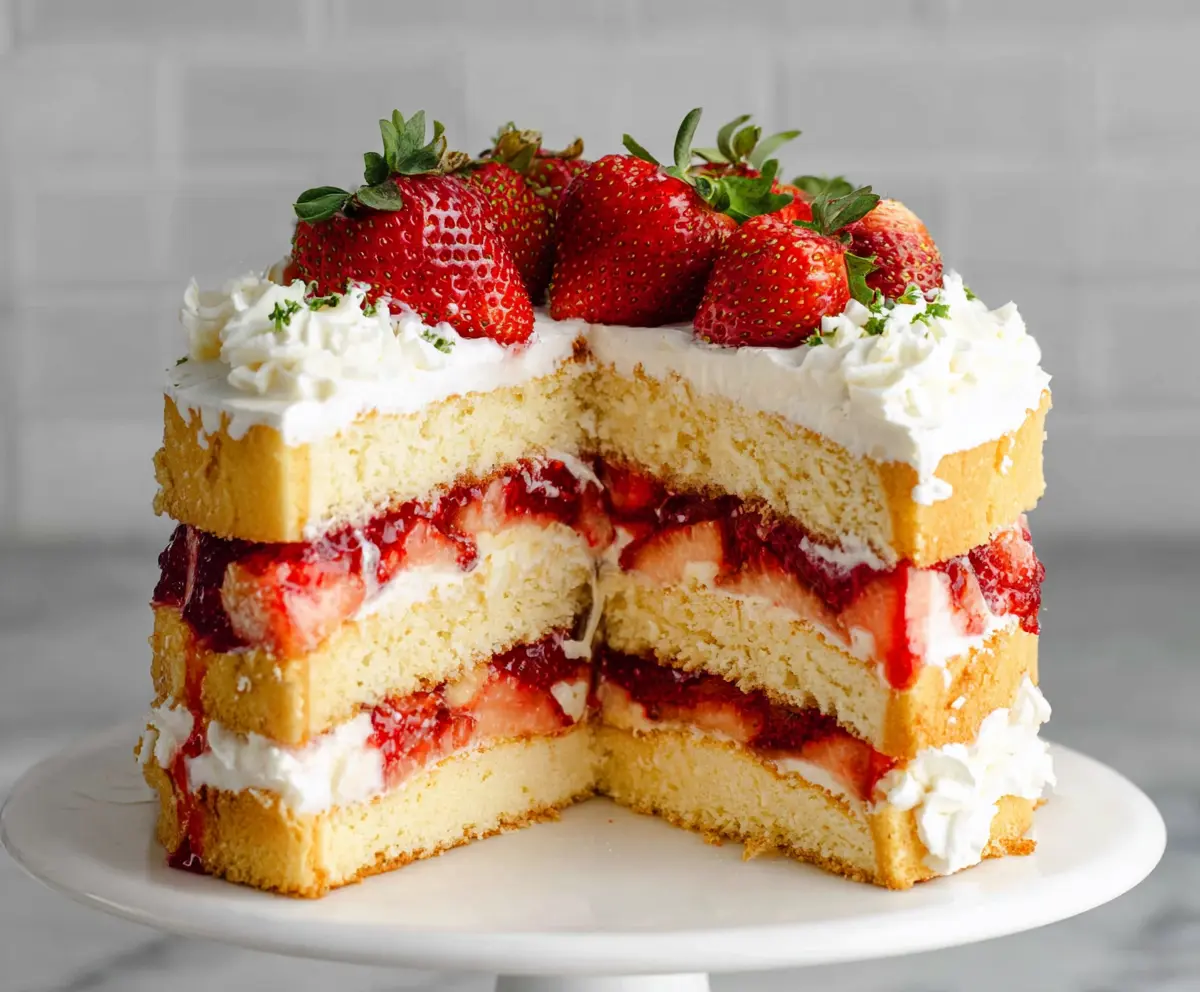 Easy Layered Strawberry Shortcake Cake
