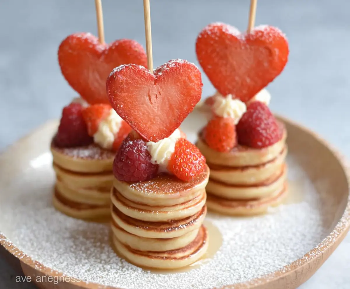 Mini Heart Pancake Stacks Recipe