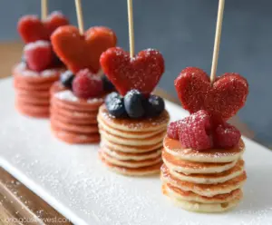 Mini Heart Pancake Stacks
