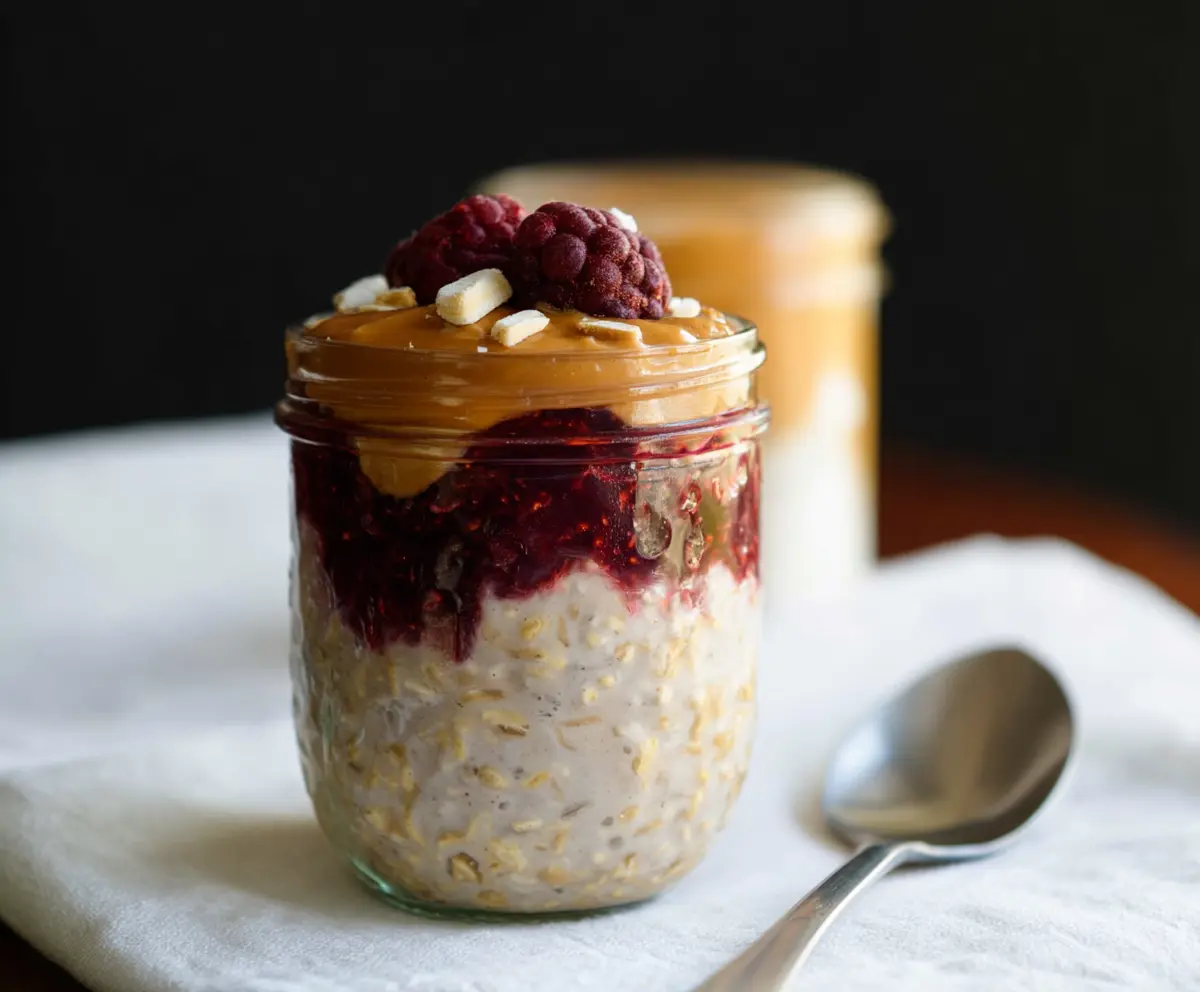 Easy Peanut Butter Jelly Overnight Oats