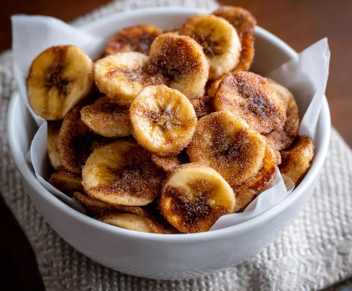 Quick Air Fryer Cinnamon Banana Chips