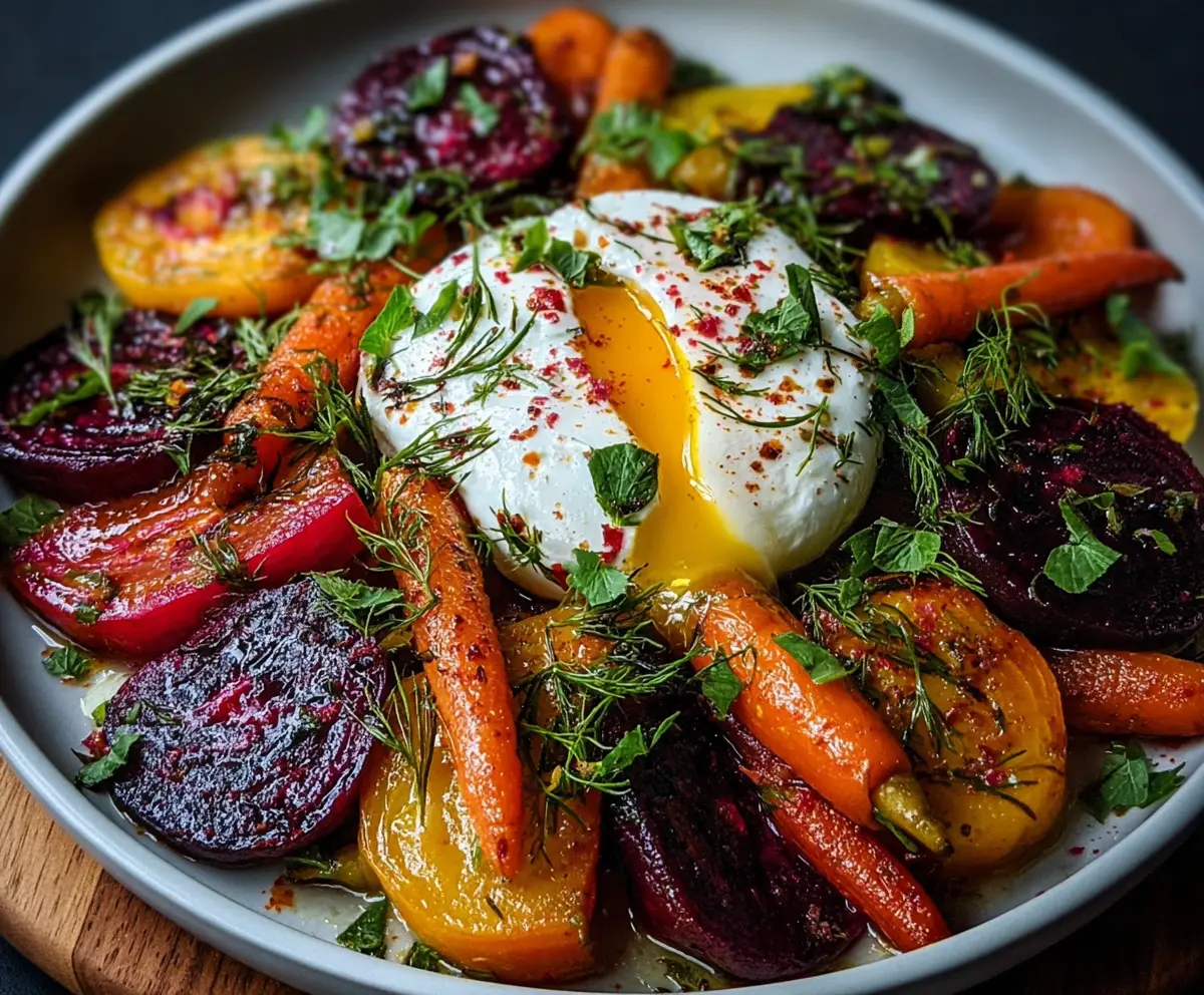 Roasted Beets & Carrots Salad with Burrata