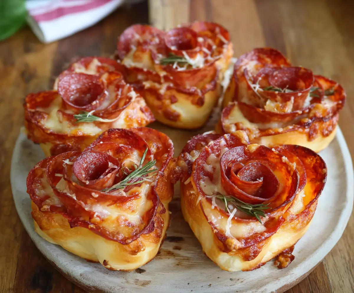 Heart-Shaped Pizza Roses Recipe
