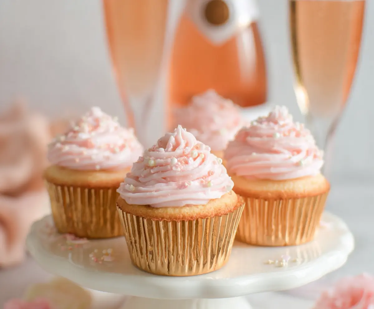 Delicious Rose Champagne Cupcakes