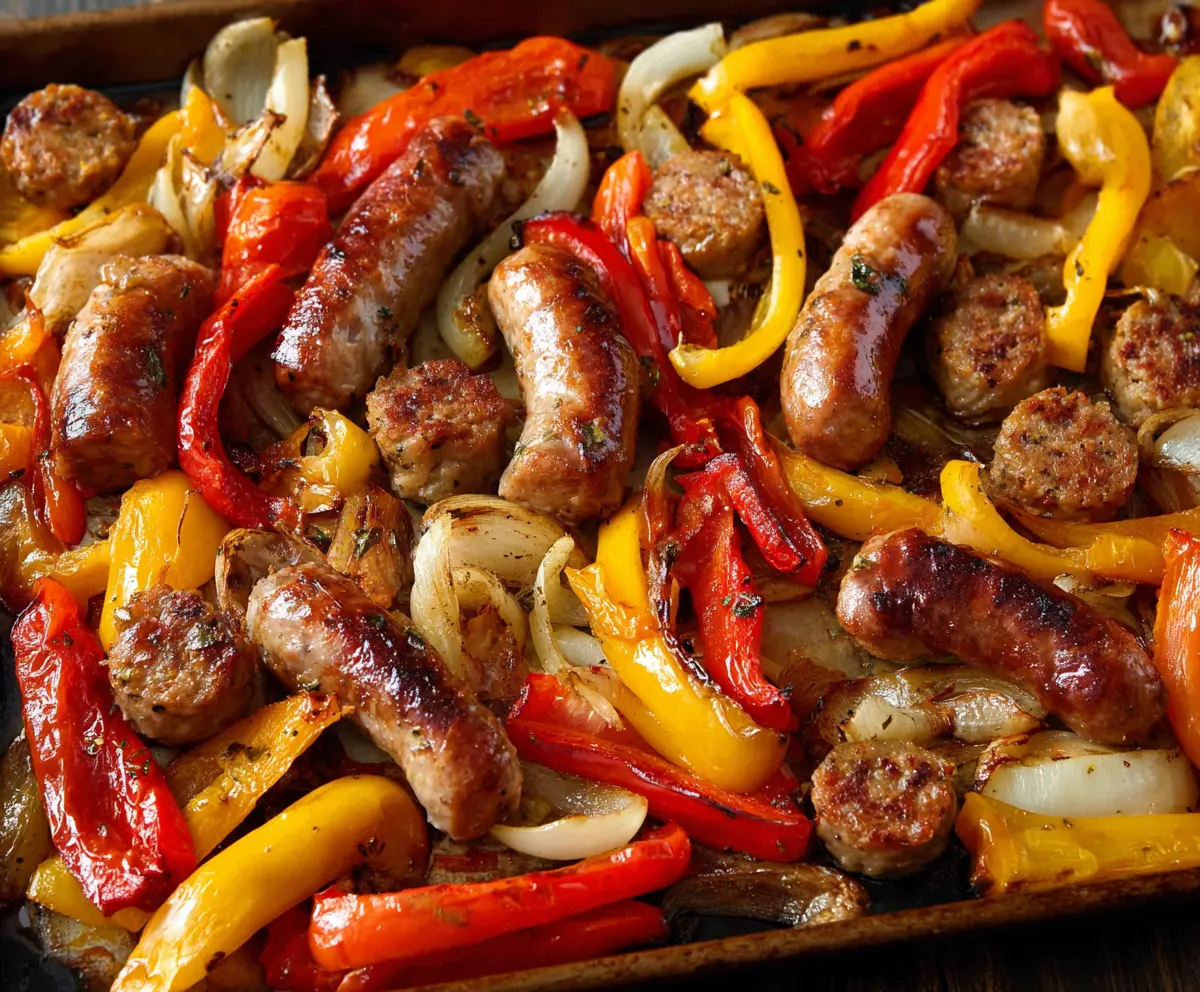 Easy Sheet Pan Sausage & Peppers